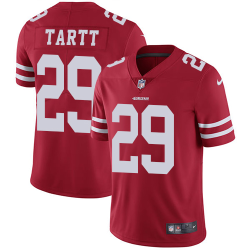 Nike 49ers #29 Jaquiski Tartt Red Team Color Youth Stitched NFL Vapor Untouchable Limited Jersey - Click Image to Close